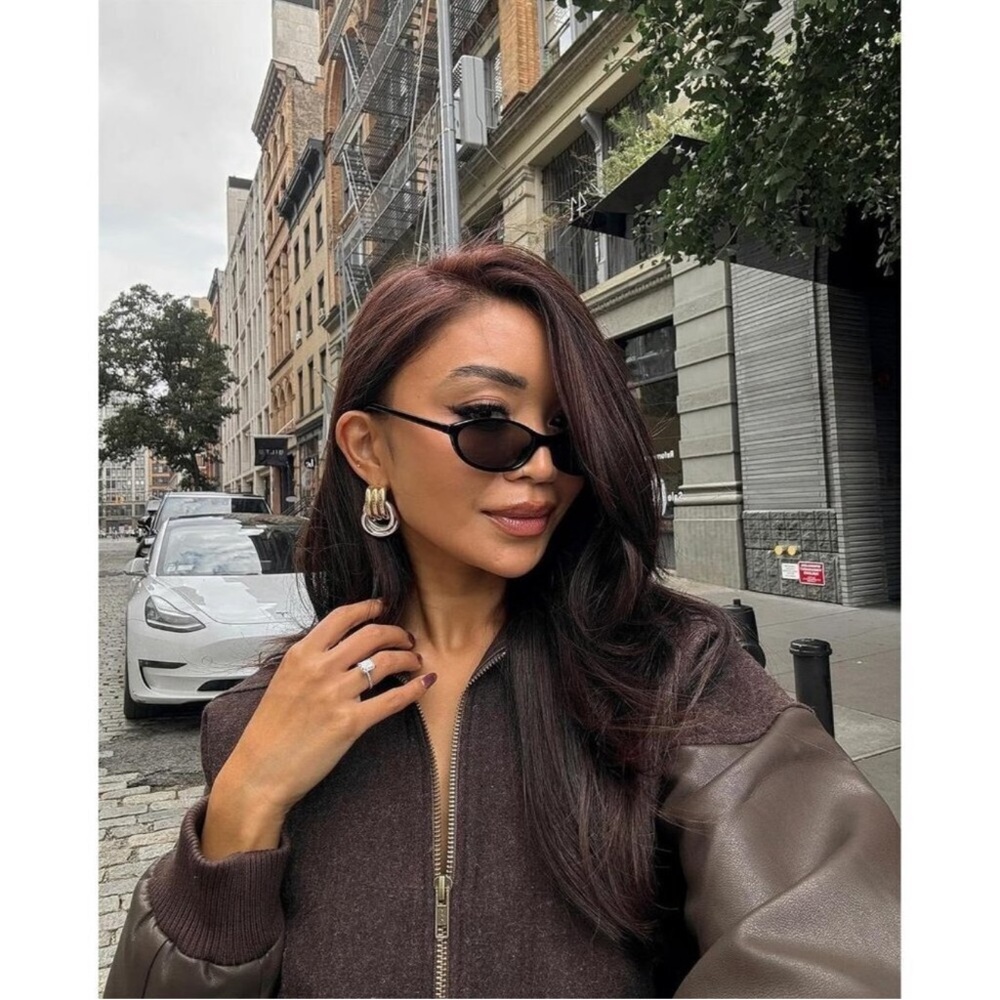 Women Oval Chic Cat Eye 90s Sunnies  Narrow Shades UV protection Sun Glasses NEW